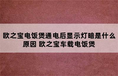 欧之宝电饭煲通电后显示灯暗是什么原因 欧之宝车载电饭煲